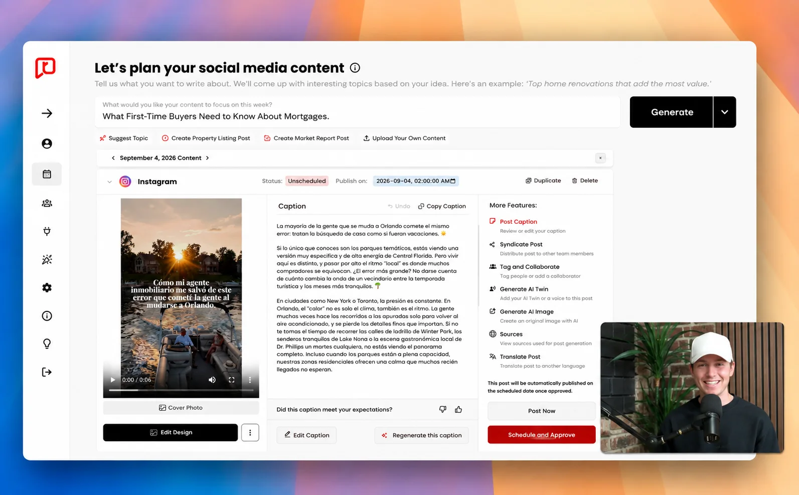 Reach every client in your market, in their language. in RealEstateContent.ai