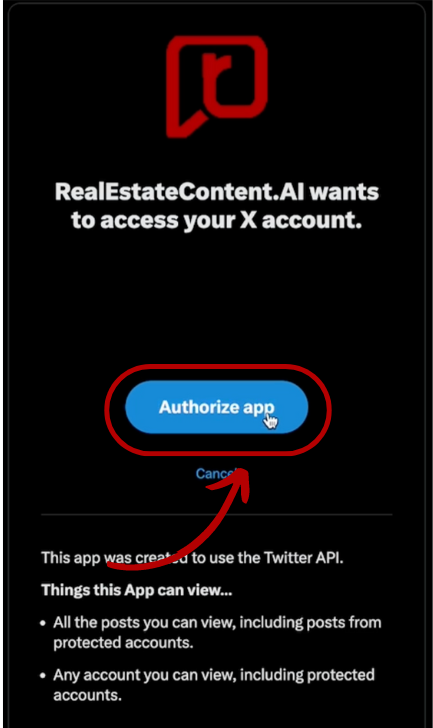 How to connect X to realestatecontent.ai