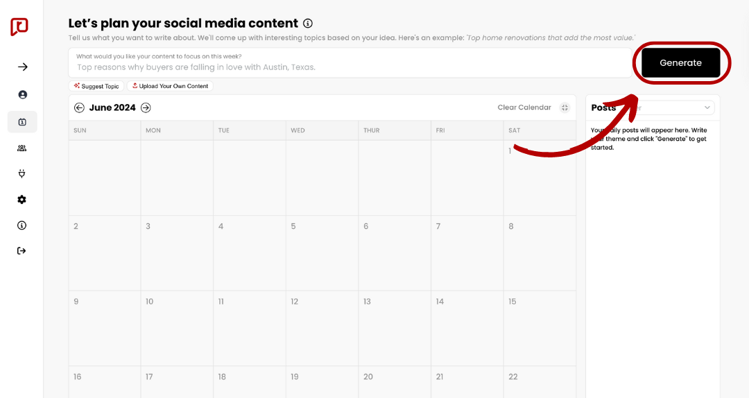 Generate posts realestatecontent.ai