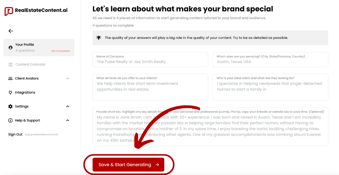Custom AI social media for real estate