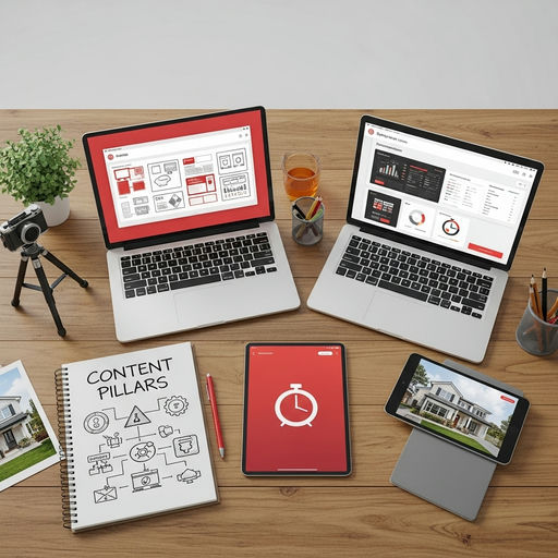 Content batching system framework infographic for real estate professionals