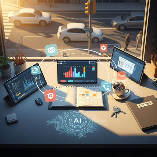 Real estate agent productivity system with weekly time blocks for lead gen, showings, client follow-ups, and content workflows