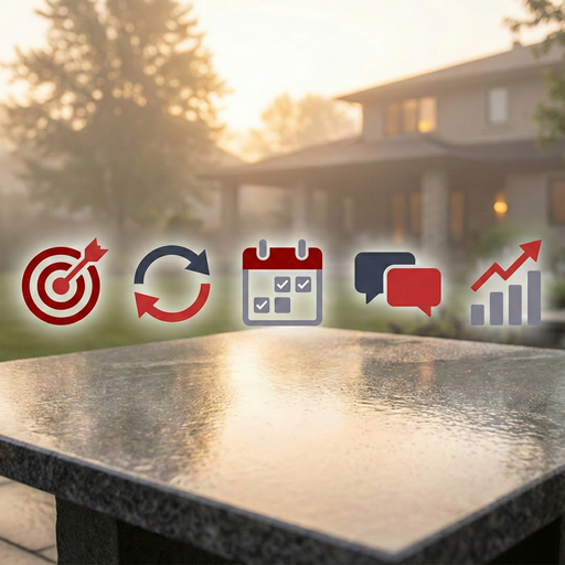 Mid-process infographic showing a daily flow for real estate agents: capture ideas, 10-minute triage, assign to CRM and calendar, and run Daily 3 priorities