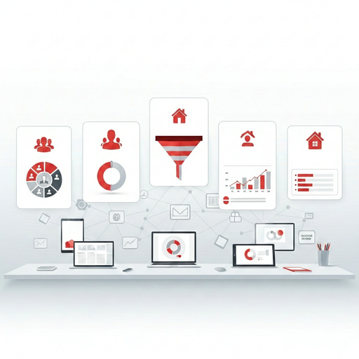 Infographic showing the follower-to-client system: engagement to conversation to context to conversion for real estate agents